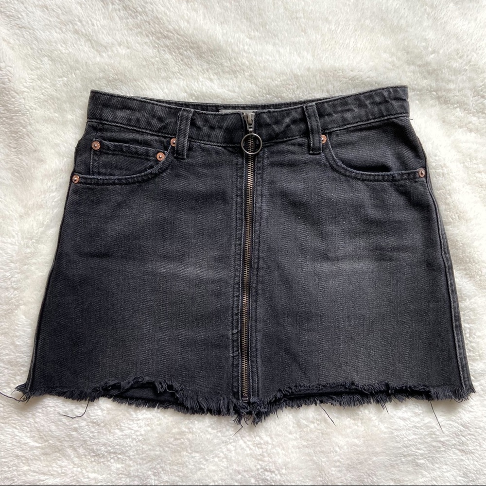 Free People Black Denim Mini Skirt Size 25
